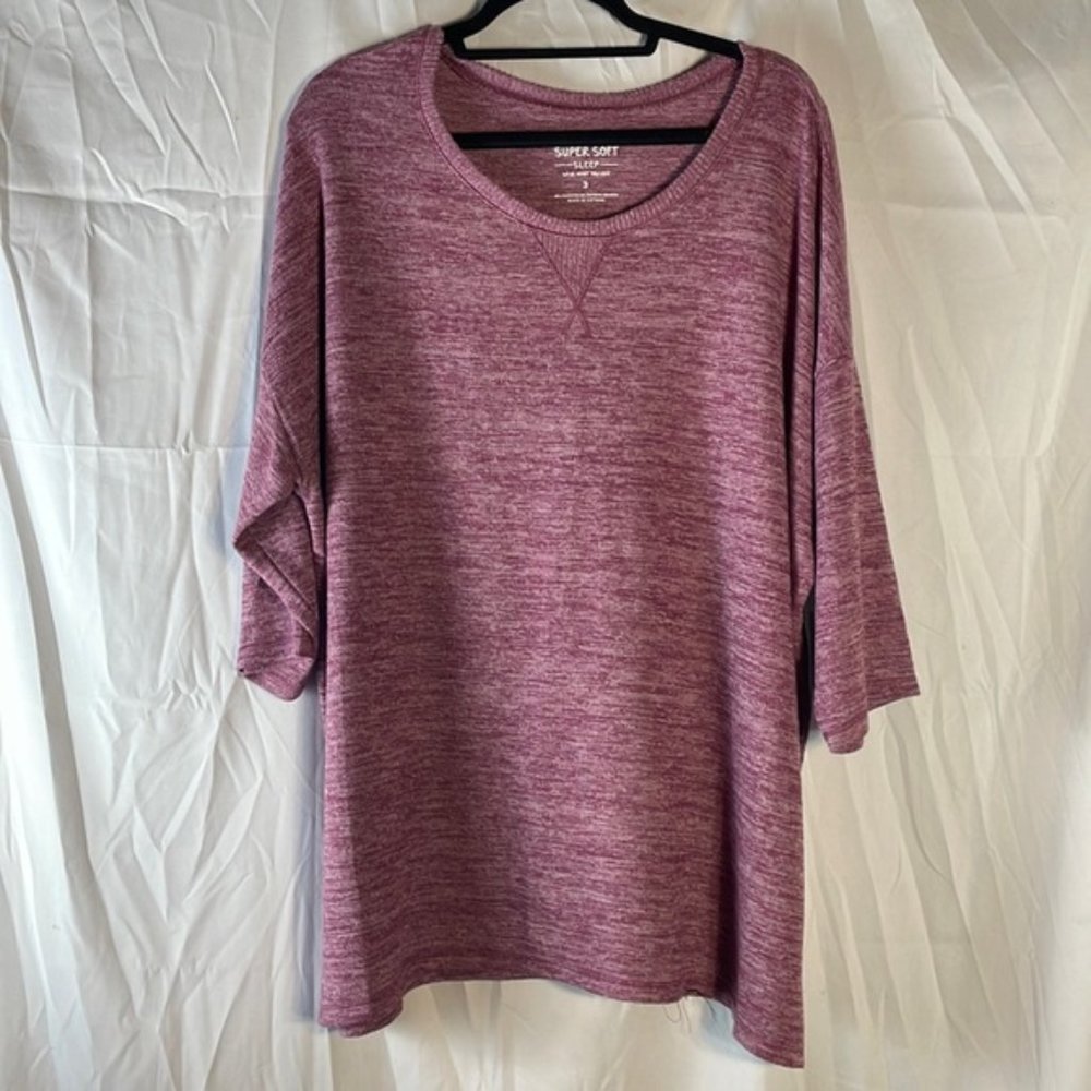 Torrid Sz 2(18/20) Super Soft Plush Burgundy Sleep Tee